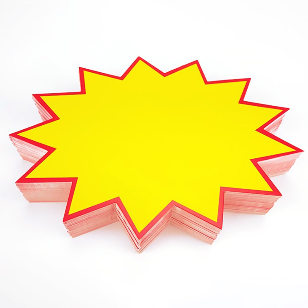 10 Pieces Supermarket Blank Star Retail Signs Bright Yellow Price Display Label Tags Paper Cardboard 7x5 Inch: Default Title