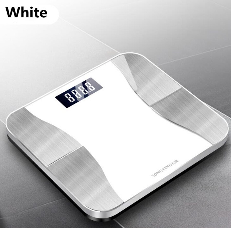 Analizador de composición corporal con aplicación para teléfono inteligente, báscula de grasa corporal compatible con Bluetooth, báscula de peso Digital precisa para Baño: White