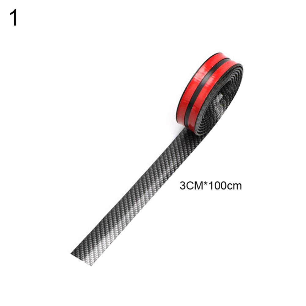 Bil klistermærker kulfiber gummi styling dørkarm beskytter trim universal bil krop beskyttende vinyl tilbehør bil: 3cm 100cm