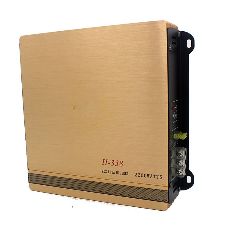 Amplificateur de puissance audio de voiture 2200W, deux canaux, 2 canaux, haute puissance H-338 avec 2 haut-parleurs