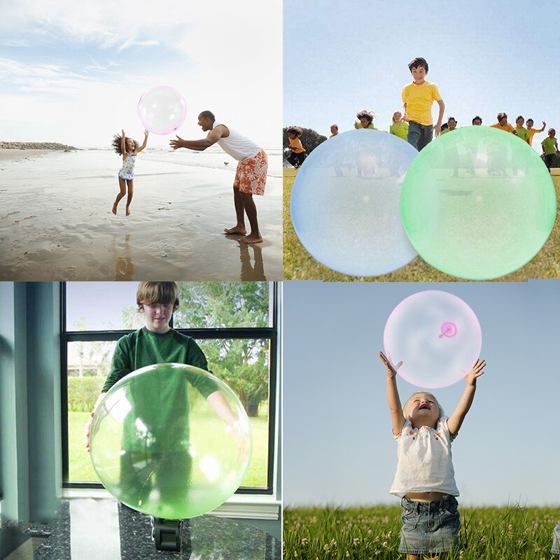 Kids Magic Bubble Ball Balloon Indoor Outdoor Inflatable Ball Games Toys Soft Air Water Filled Bubble Ball Blow Up Balloon Toy