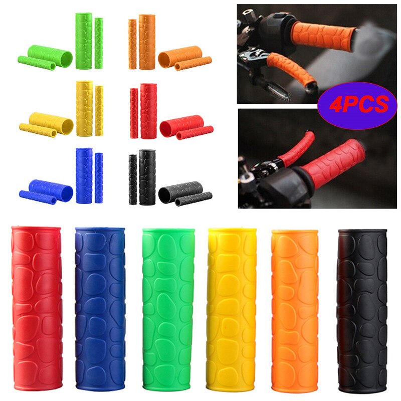 4 Pc Stuur Grips Cover Universal Motorcycle Grips Stuur Zachte Rubberen Bar Remhendel Siliconen Mouw