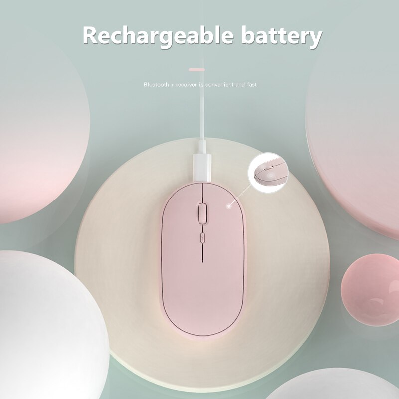 Ultra Slim Mini Bluetooth Mouse Wireless 1600 DPI Gaming Mouse For Macbook Pro Candy Color Rechargeable Computer Silent Mouse