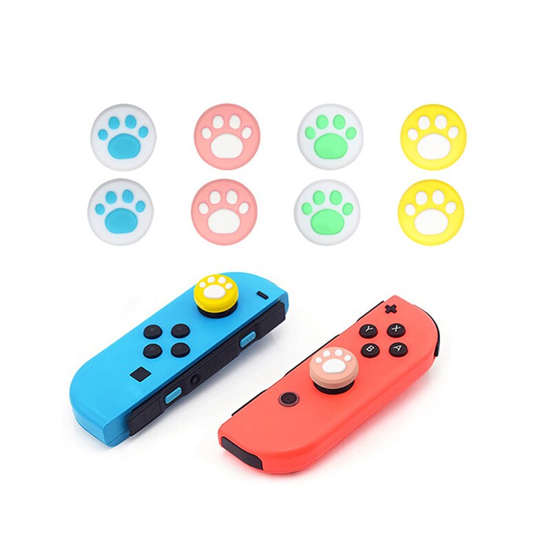 Leuke Kat Poot Thumb Grip Caps Siliconen Rocker Caps Joycon Joystick Cover Shell 3D Dier Knop Cap Nintendo Switch Accessores