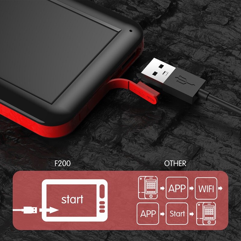 4.3 Inch Screen Industrial Endoscope Camera HD1080P Monitor Car Inspection Borescope 8MM Lens 8 LEDs IP67 Waterproof F200