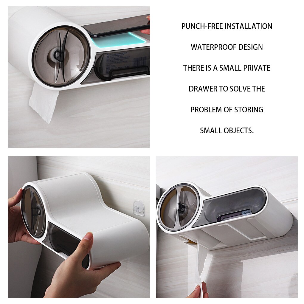 Schlecht Wc Papier Halfter Papier Gewebe Kasten Kunststoff Wc Spender schlagen-Freies Zauberstab Montiert Rolle Papier Lagerung Organizer