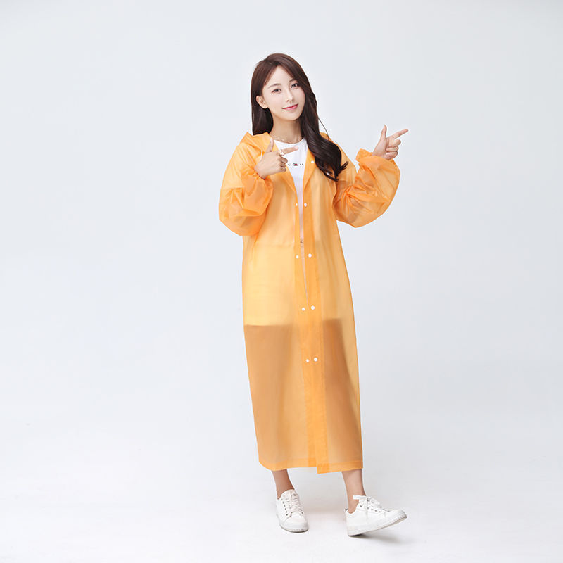 Chubasquero no desechable para adultos, Poncho grueso de una pieza, para viajes, para estudiantes: Naranja
