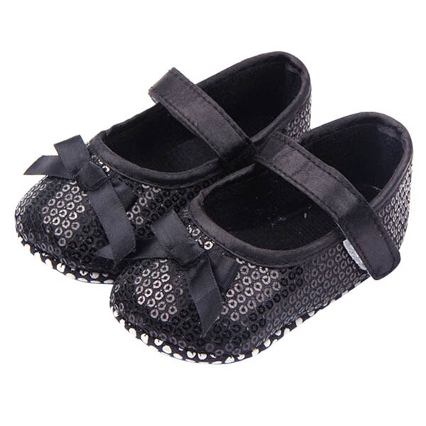Söt baby flicka bowknot bling paljettskor spädbarn prewalker toddler skor