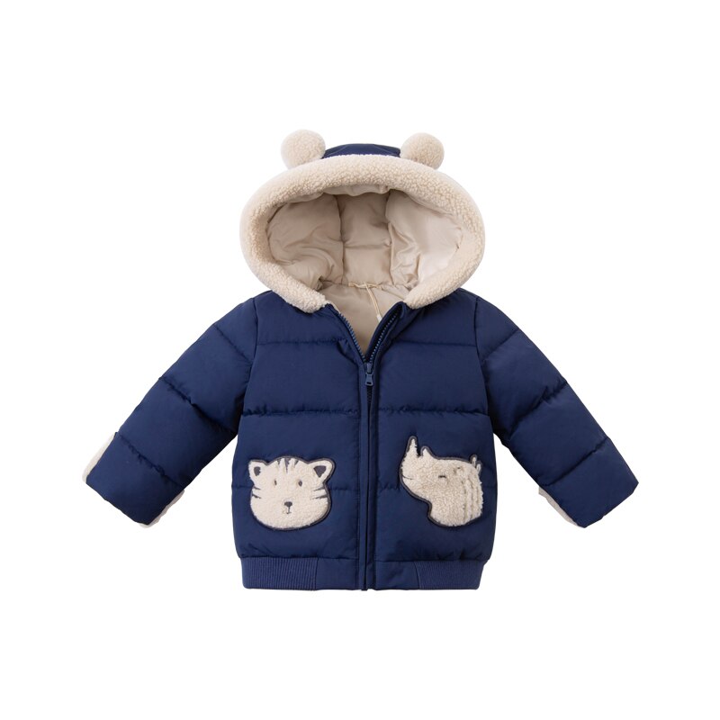 DBX15581 Dave Bella Winter Baby Jongens Cartoon Capuchon Gewatteerde Jas Kinderen Tops Baby Peuter Bovenkleding: 6Y (120cm)