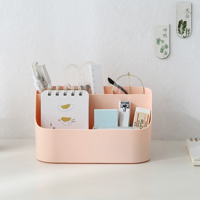 Desktop Storage Box Multi-functional Makeup Brush Remote Control Holder Plastic Storage Dividing Box Office Supplies Organizer