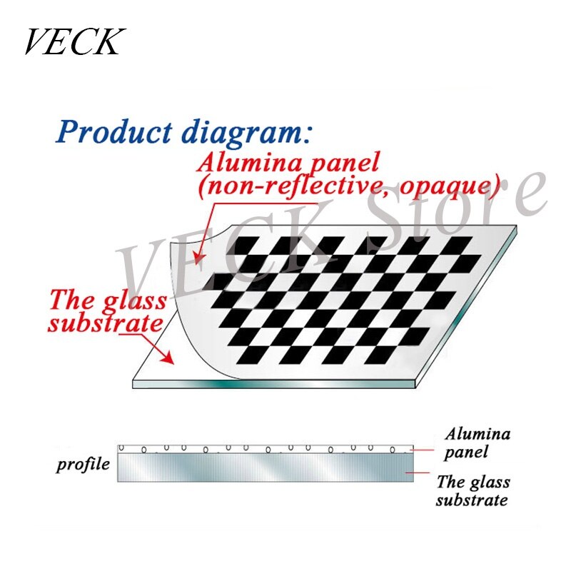 Alumina Calibration Plate Diffuse Reflection Non-glare Checkerboard Machine Vision Optical Correction Board Float Glass Substrat