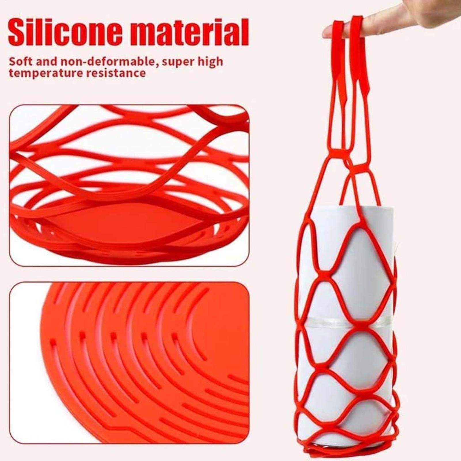 Siliconen waterfles opbergtas Herbruikbare wasbare wijnfles draagtas Flesgaasmand voor picknick kamperen Organizer