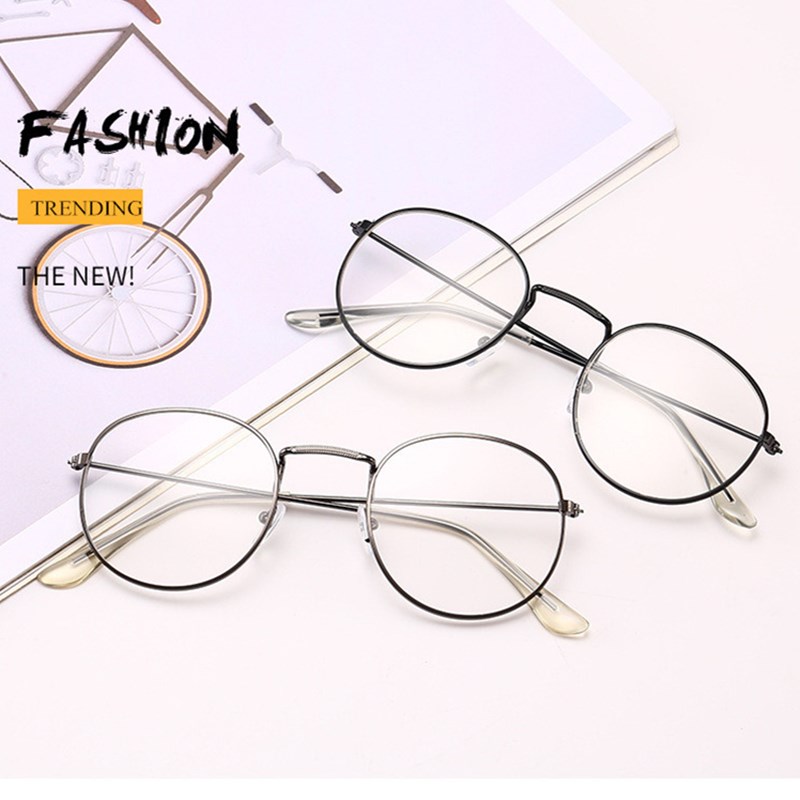 XojoX montura de gafas redondas de para hombre y mujer, monturas de gafas ópticas Unisex transparentes, gafas clásicas doradas