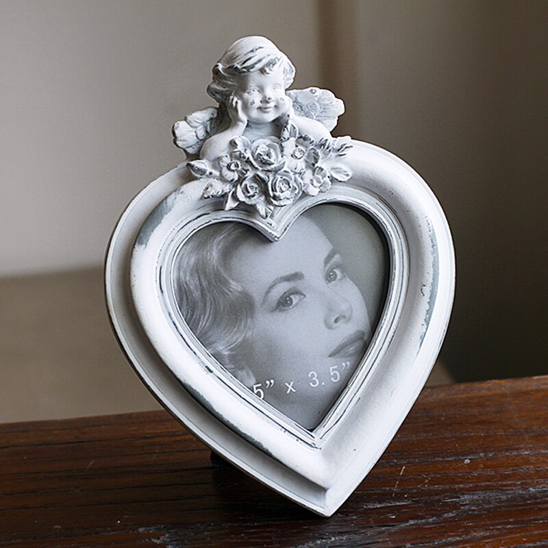 Nyeste hjerteform elliptisk europæisk retro ramme til gammel engel fotoramme brudekjole fotoramme hjemmeindretning