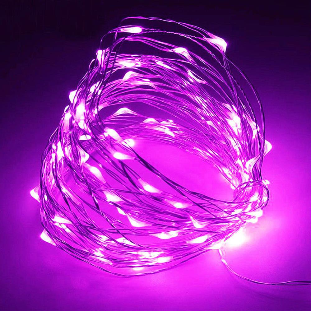 Super Bright Copper Wire Fairy String Fairy Light Xmas Decor Yard Festival Landscape Lamp Romantic 20 LED Battery Outdoor: Purple