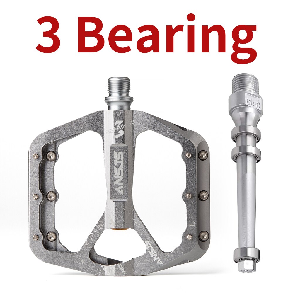 ANSJS Nicht-Slip Mountainbike Pedale, ultra Starke Bunte Cr-Mo CNC Gefräste 9/16 "3 Versiegelt Lager für Road BMX MTB Fixie Bike: 3 Bearings -Titanium