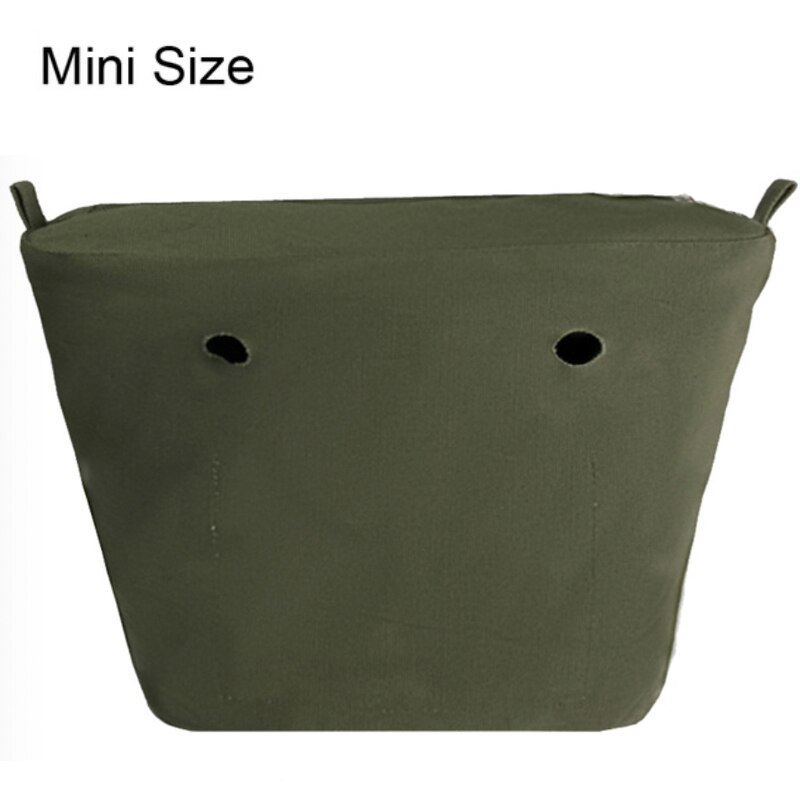 Mini Size Solid waterproof Insert Lining inserts for O bag Obag Mini Pocket women handbag accessories: Navy Green Mini