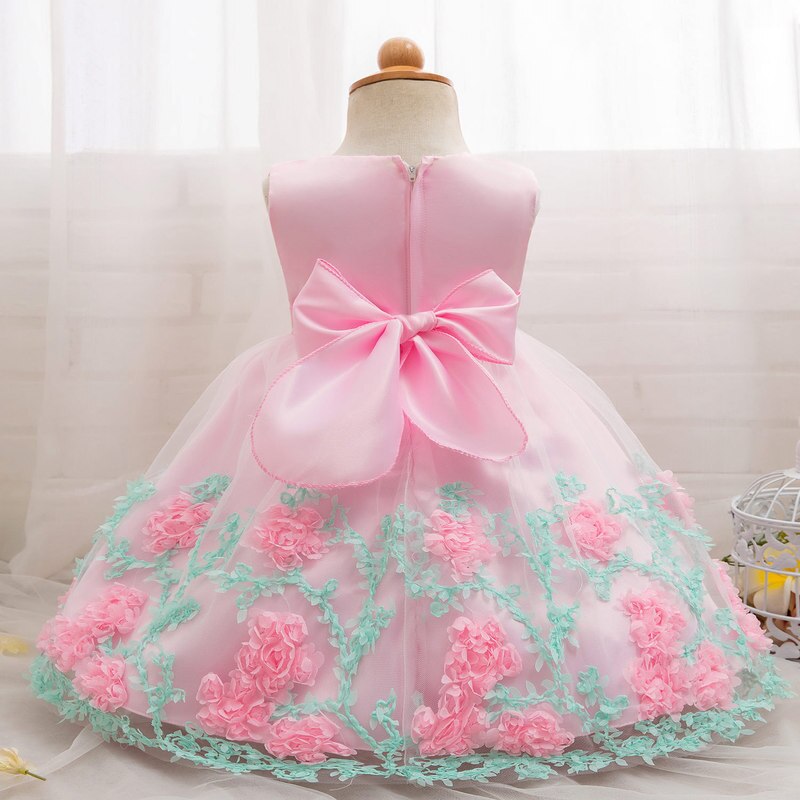 ¡Novedad de ! vestido Lolita para cumpleaños de bebé, vestido de princesa para niña, disfraz sin mangas con encaje, bordado de flores, ropa Formal