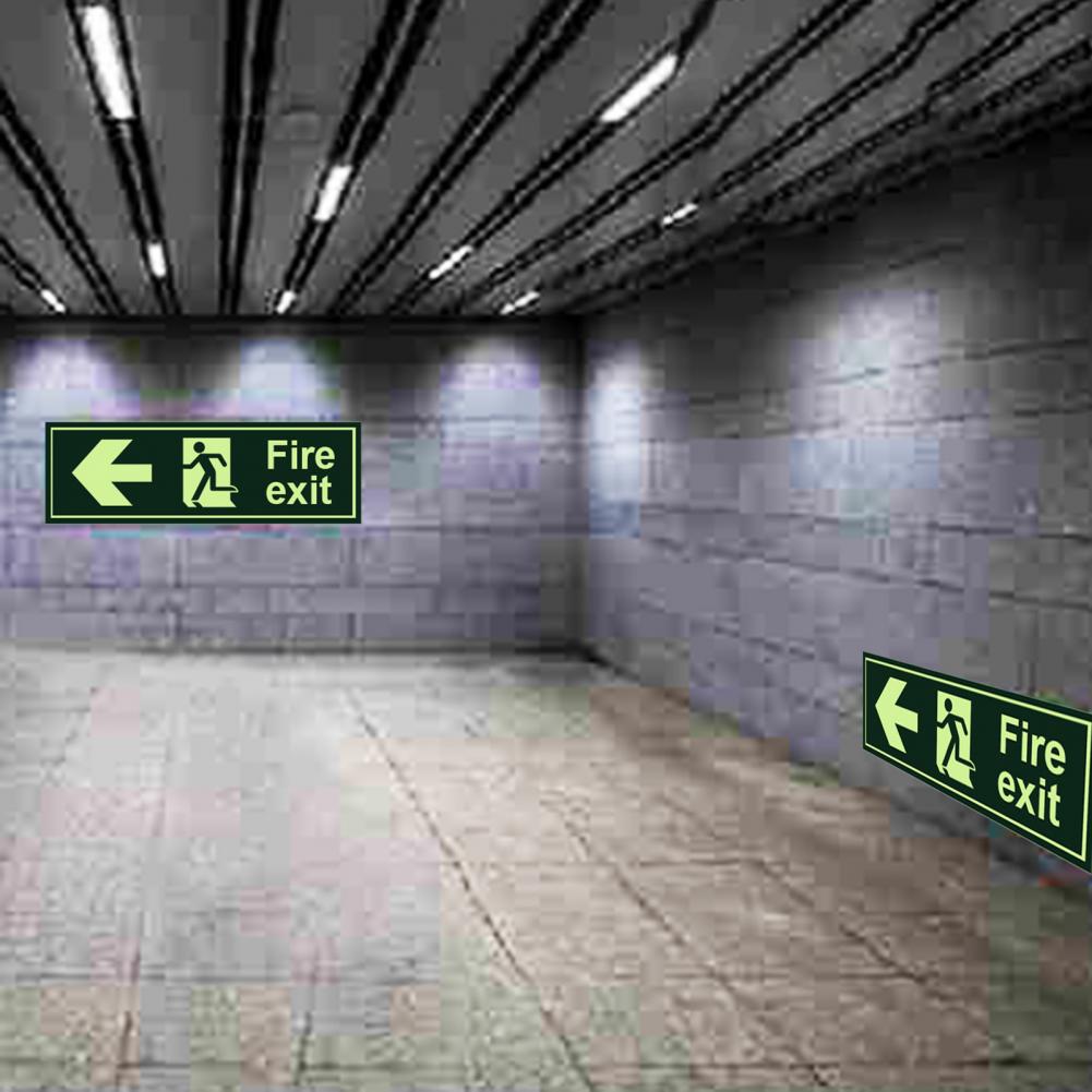 Exit Sign Sticker Self Adhisive Luminous PVC High Visibility Secure Guidance Sticker for Restaurant