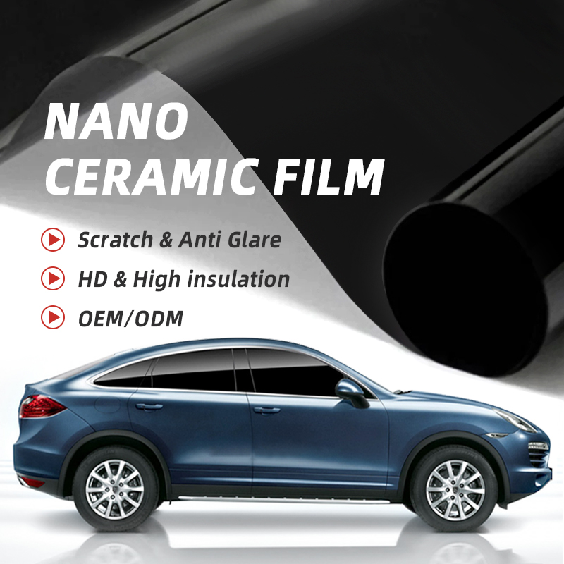 Película Nano cerámica de alta resistencia al calor, pegatina de lámina de tinte Solar para ventana de coche, protección antideslumbrante de , 50cm x 6m