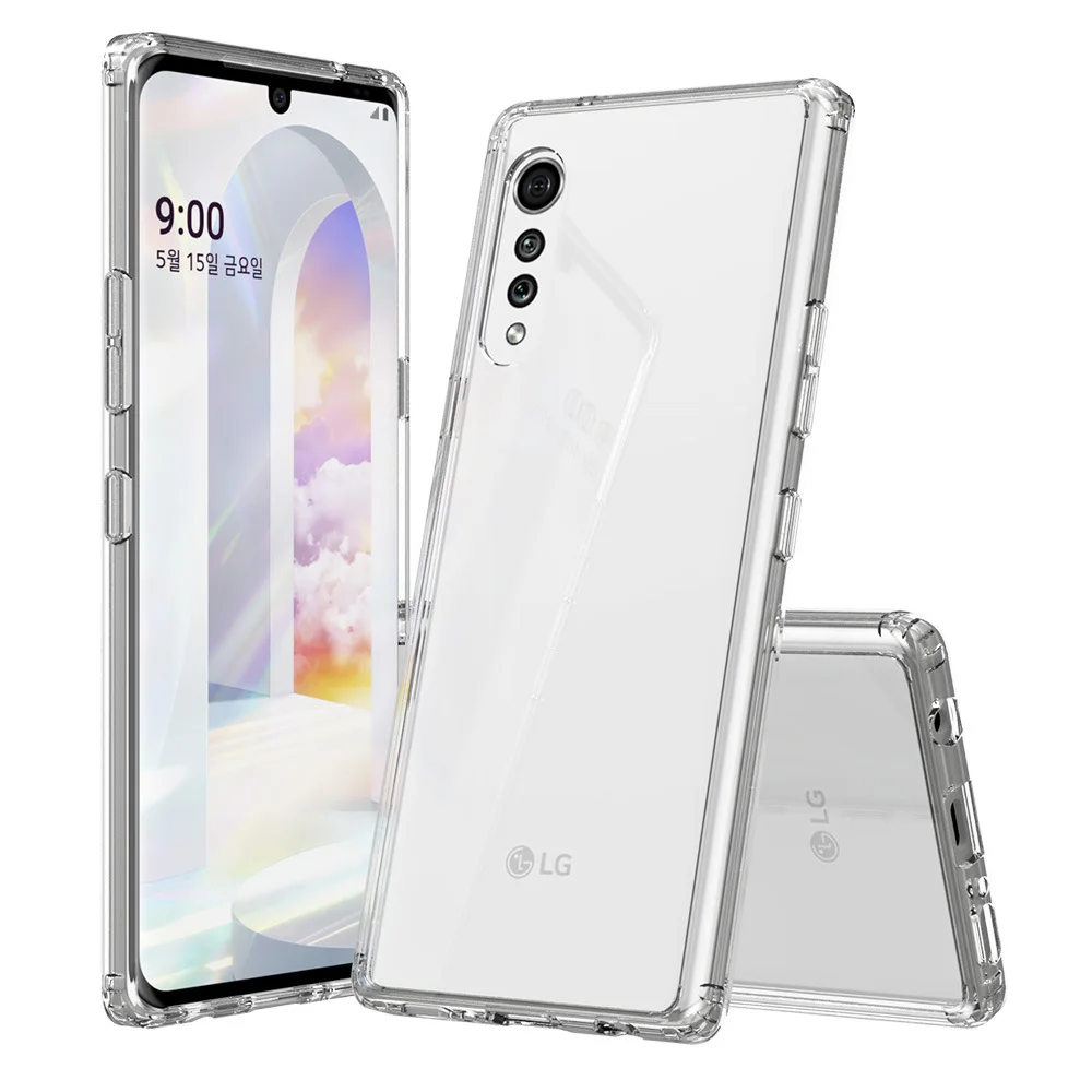 Funda acrílica transparente HD delgada para LG Velvet 5G, cubierta híbrida a prueba de golpes, marco de TPU suave con carcasa trasera dura, Fundas Capa: Transparente