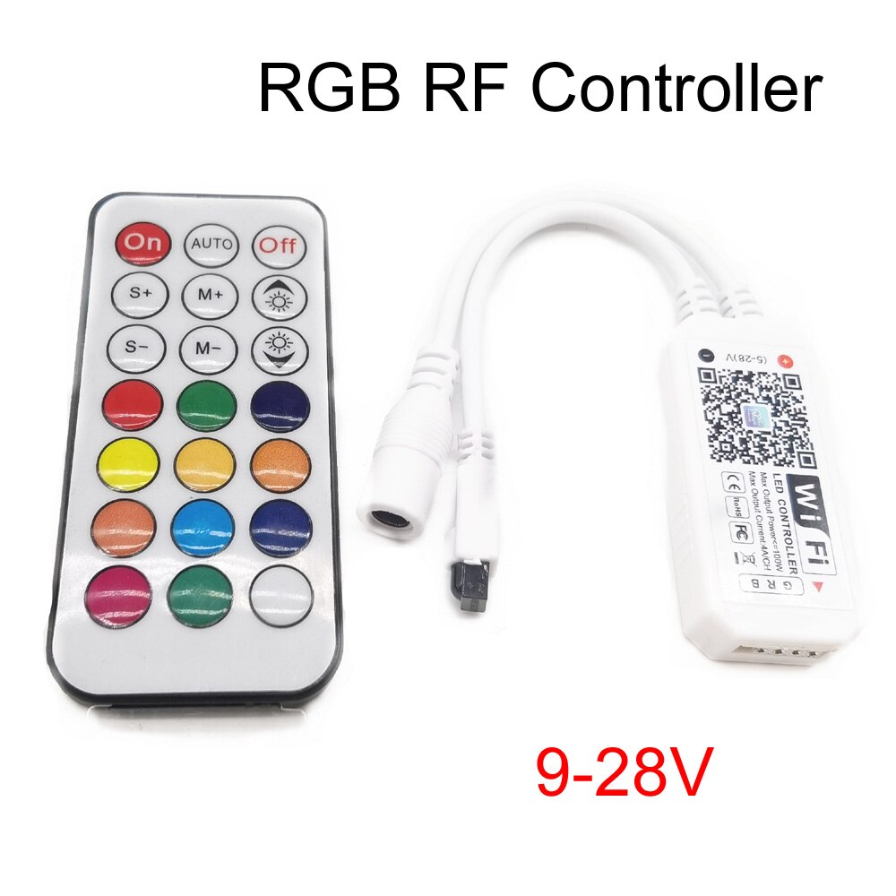 DC5V 12V 24V RGB Led Wifi Controller RGBW RGBWW Bluetooth WiFi LED controller For 5050 2835 WS2811 WS2812B led strip Magic Home: 21Key RF RGB Wifi