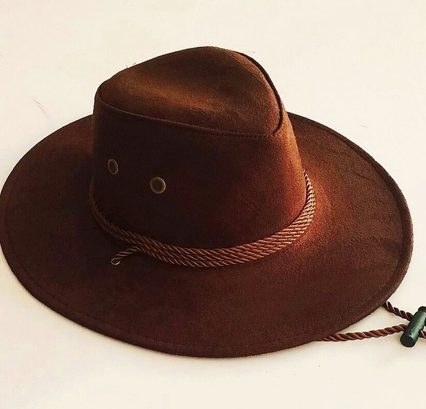 for Men and Women Wide Brim Western Cowboy Hat Retro Deerskin Plush Western Cowboy Hat Suitable (58-60cm)