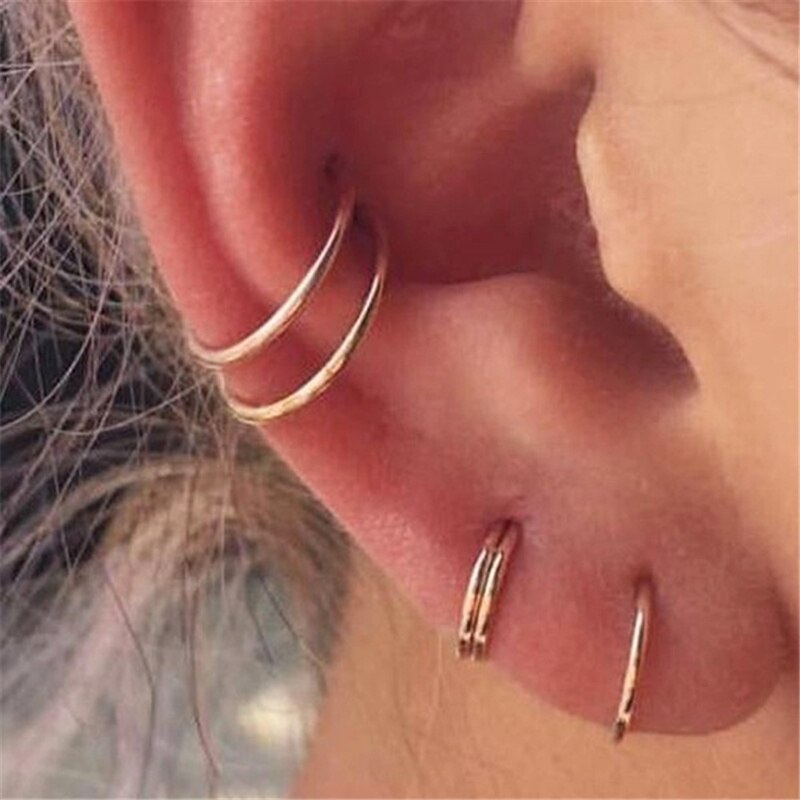 60 Pçs/set Nariz Anel Piercing Punk Ouro Prata Cor Handmade Minúsculo Nose Ring Hoop Septo Anéis de Nariz Piercing Jóias