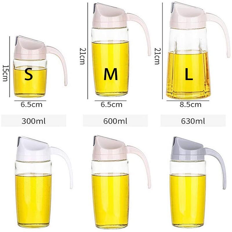 Distributeur de bouteilles d'huile en verre, étanche, à rabat automatique, huile d'olive, vinaigre, condiments, Transparent, accessoires de cuisine