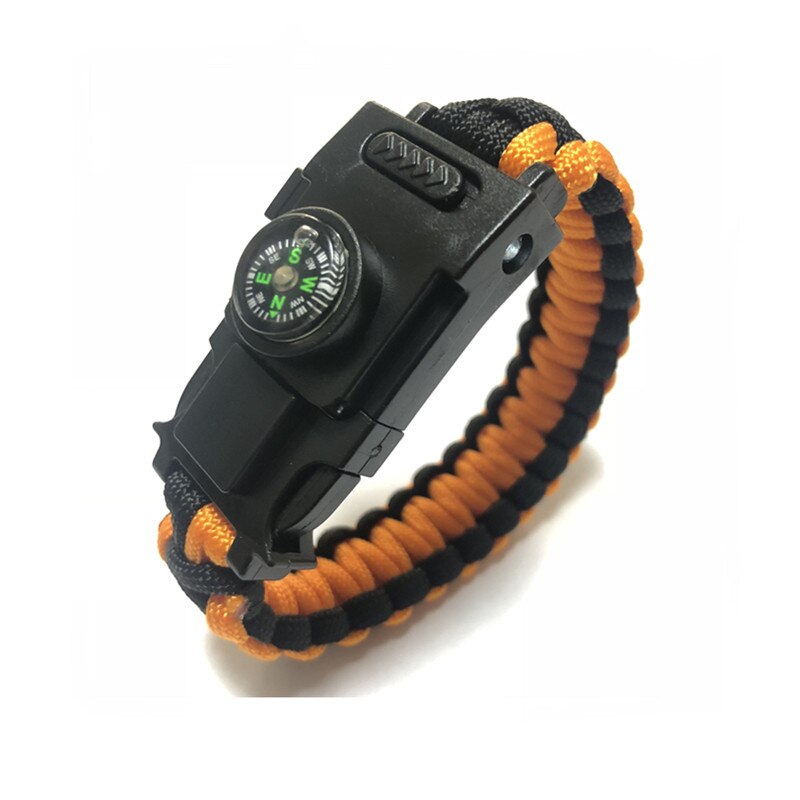 Led Lights Survive Safety bracelet 4mm Reflective Paracord Multifunction Outdoor tools Camping Hiking Rescue Emergency Rope: Orange