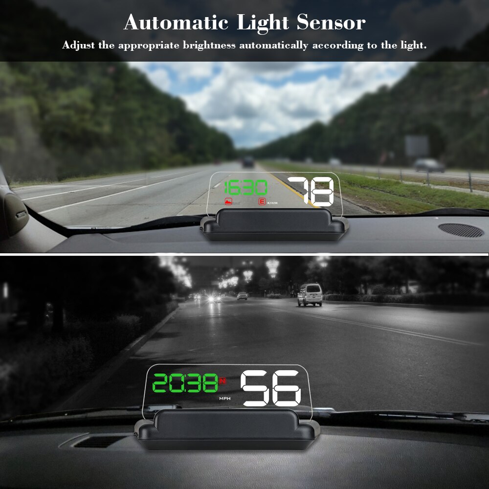 Affichage tête haute T900 HUD GPS OBD OBD2, projecteur de voiture, compteur de vitesse numérique, alarme de sécurité
