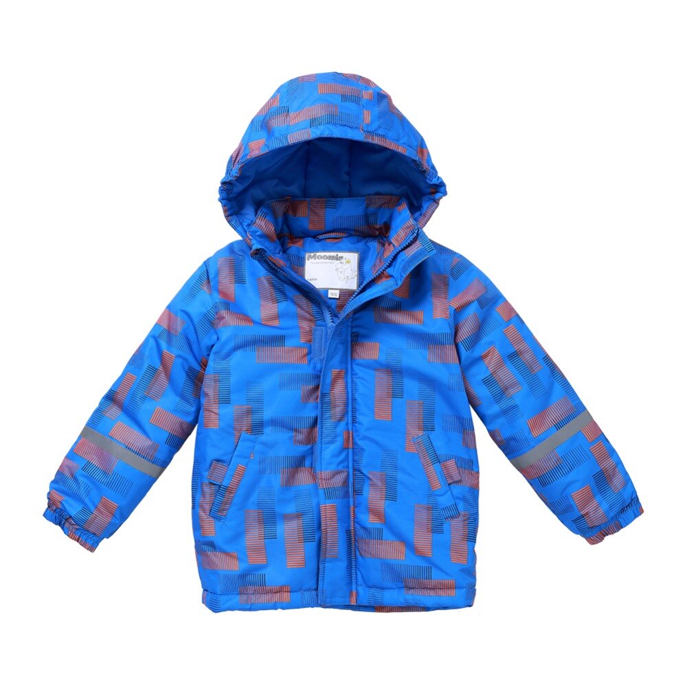 Moomin waterdichte kinderwinterjas, warme blauwe sneeuwpak, rits, capuchon, actieve jongenswinterjas, oxford katoenen vulling