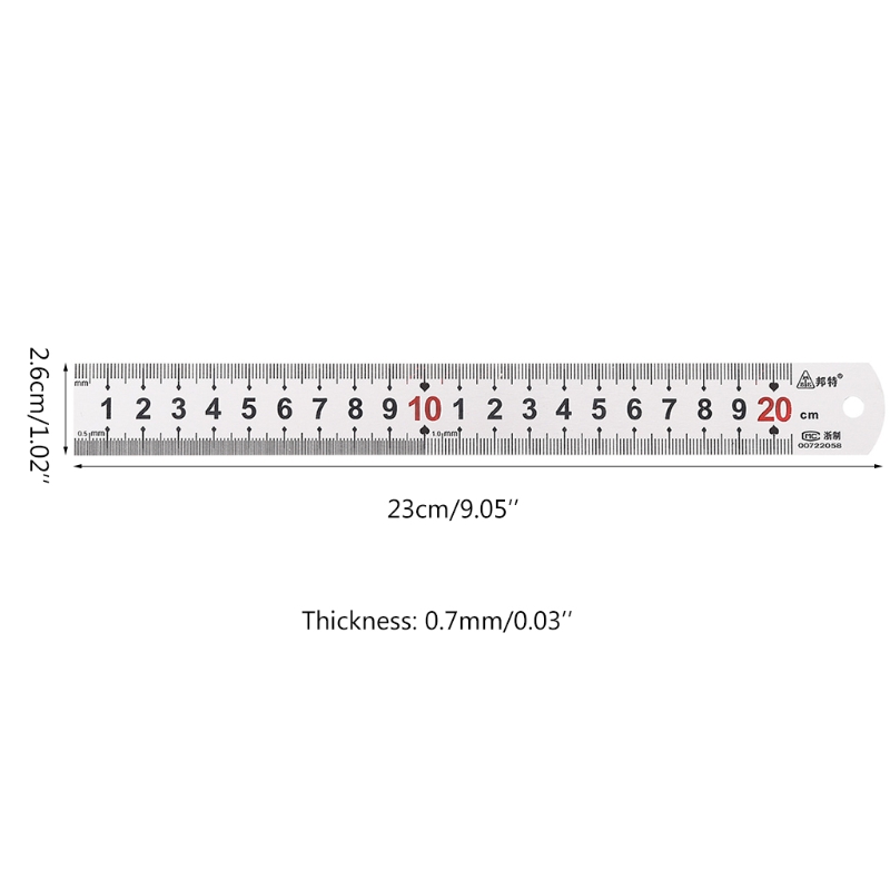 Stainless Steel Ruler Metal Ruler Straight Ruler with Metric &amp; Imperial Precision for Engineering Drawings Measuring
