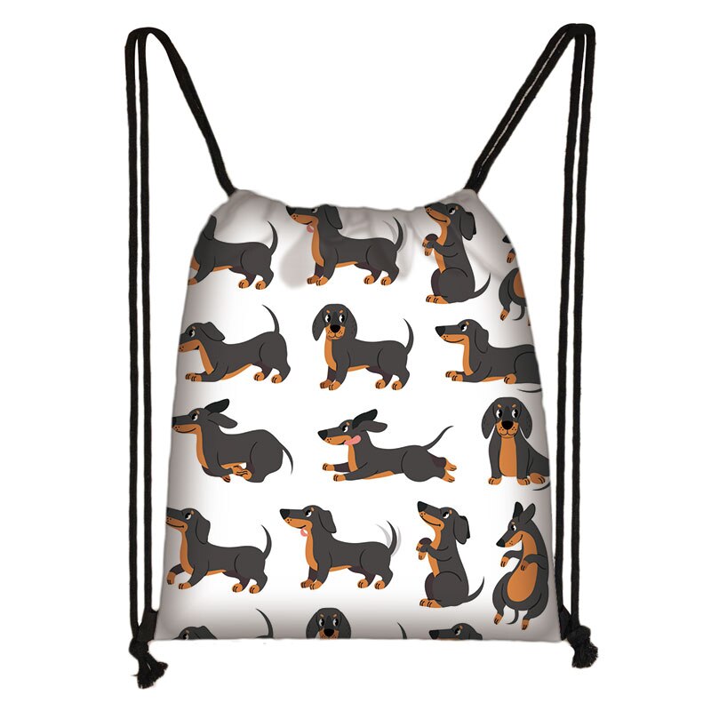 Schattige Teckel Hond Tasje Vrouwen Mannen Opbergtas Voor Reizen Tiener Jongens Meisjes Rugzak Partij Boodschappentassen: skdlapigous03