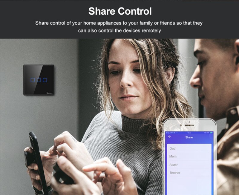 SONOFF T2/T3 US Smart Light Switch,SONOFF TX WiFi eWelink interruptor Smart Home Wall Touch Switch Panel For Alexa Google Home