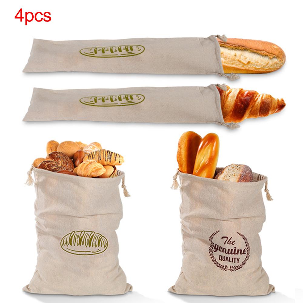 Linnen Brood Tas Herbruikbare Brood Franse Baguette Tasje Biologisch Katoen Brood Zak Katoenen Zak Voor Brood