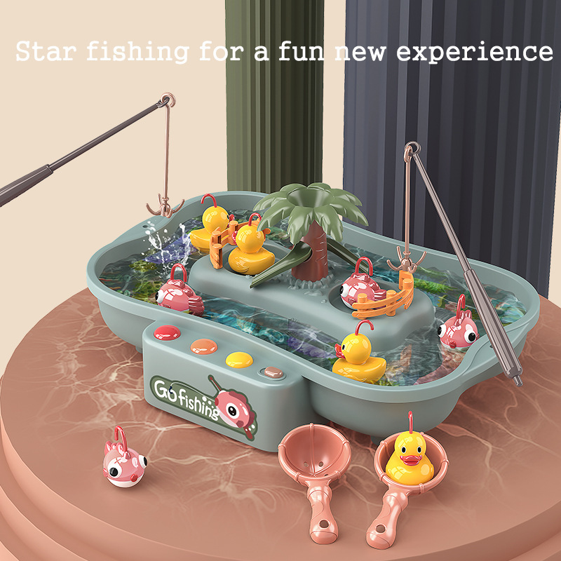 Schlecht Spielzeug Elektrische Wasser Zyklus freundlicher Angeln Spielzeug Musik Licht Baby Art Spiel Enten Wasser Schlecht Für freundlicher Spielen Fisch draussen