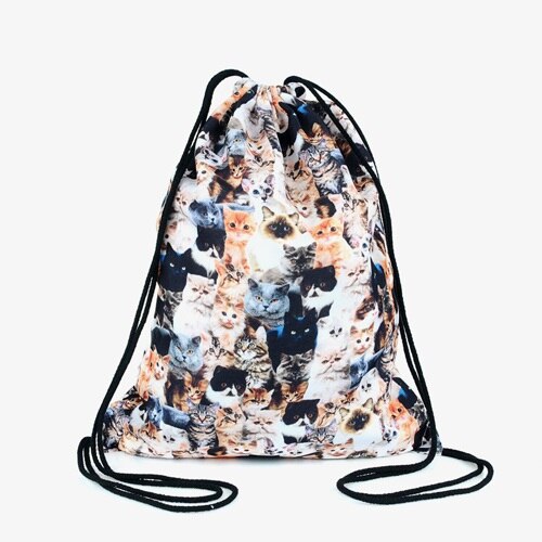 Katze flucht 3D druck Frauen Klassische immer mochila escolar mann taschen Reise mochilas Rucksack kordelzug