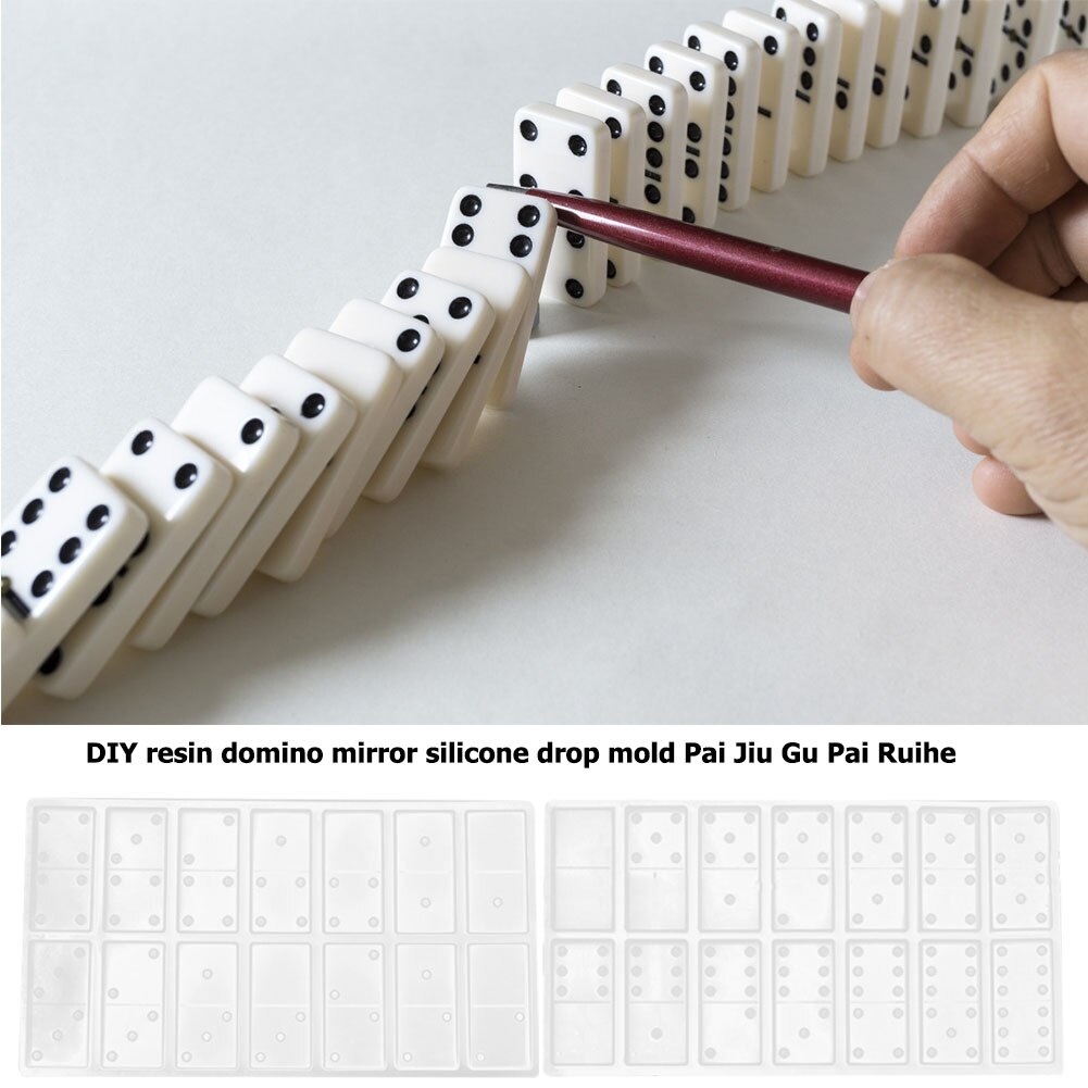domino gry formy 2 sztuk domino kształt silikonowe formy epoksydowe rzemiosło żywiczne DIY mydło DIY zakładki odlewania formy