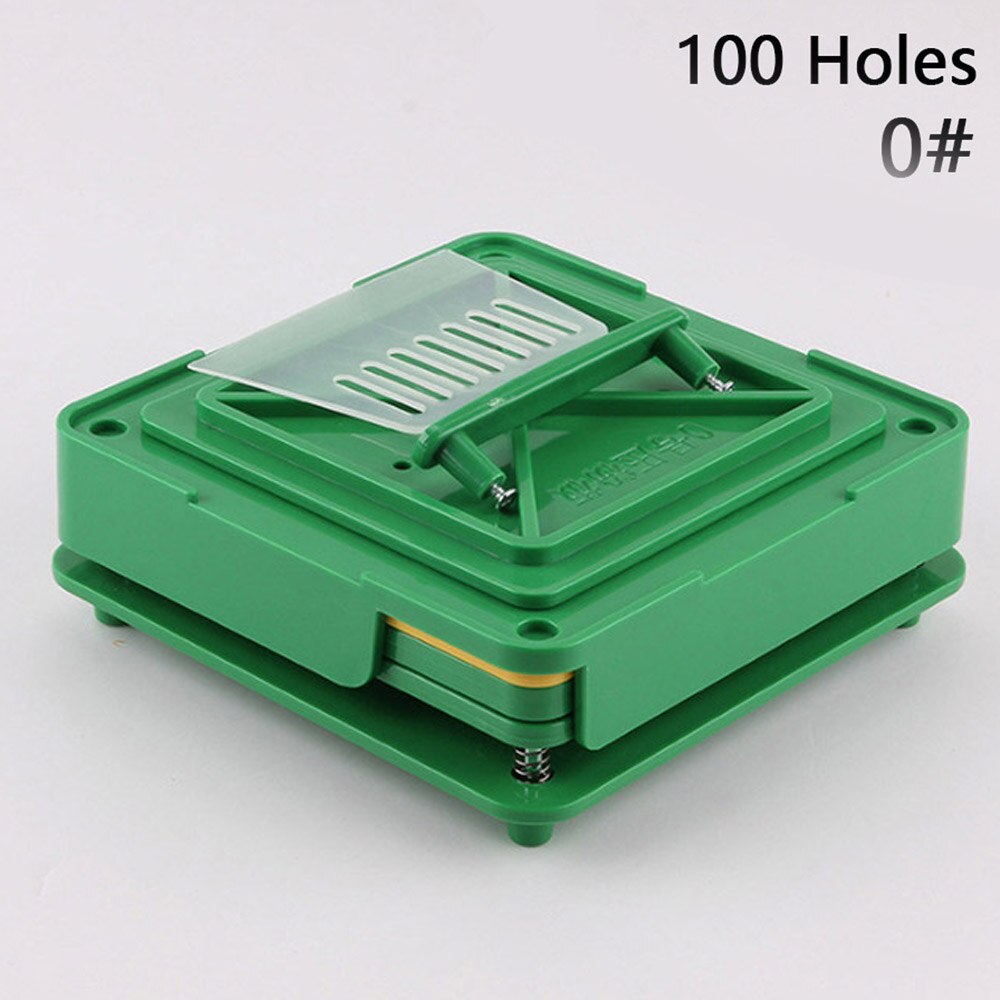100 Holes Manual Capsule Filling Machine Manual Encapsulator Capsule Filling Board #000 #00 #0: Green without plate