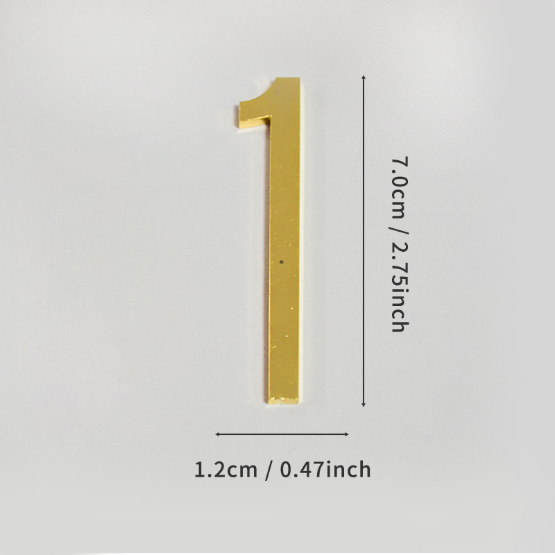 Gouden deurnummer met magneten 7 cm metalen huisnummer appartement deurnummer voor buiten hotel thuis brievenbuslabel: Beige