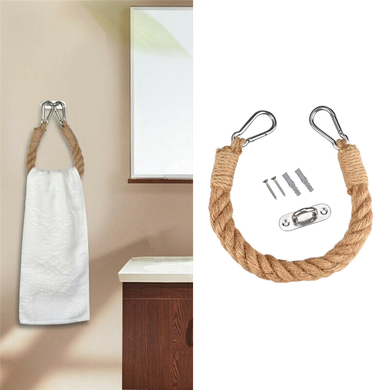 Touw Toiletpapier Handdoek Tissue Houder Creatieve Handgemaakte Wandmontage