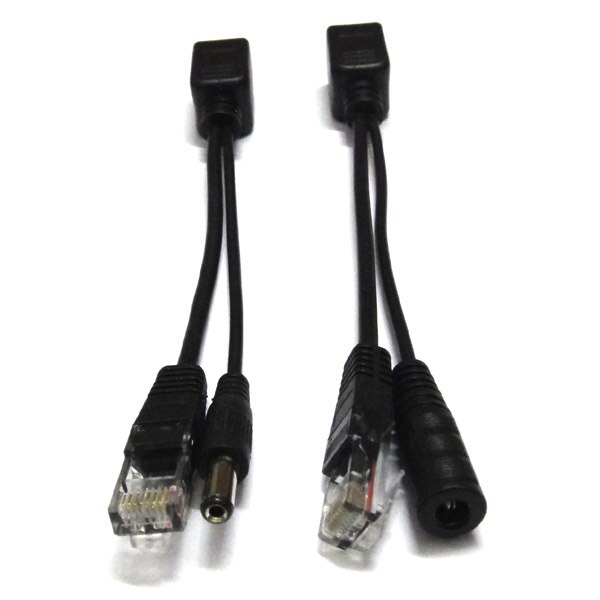 Passive 100Mbps Power Over Ethernet POE Adapter Cable RJ45 Poe Splitter Injector Connector Kit