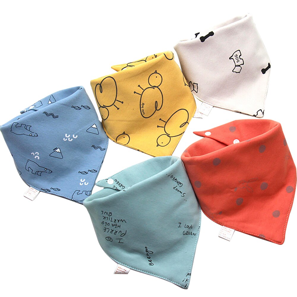 5 unids/lote bebé baberos Bandana pañuelo Burp paños de Saliva para bebé recién nacido Niño niños niñas de dibujos animados de niños triángulo babero de algodón: Letter Dog