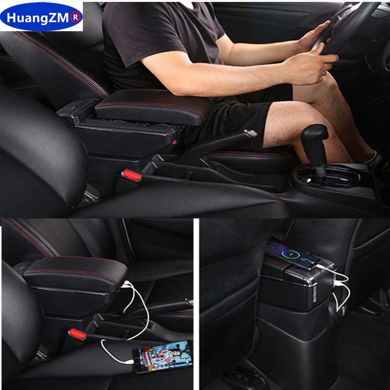 Scatola Portaoggetti Per Console Centrale Auto Con Bracciolo E USB - Compatibile Con Suzuki Vitara - Colore Nero