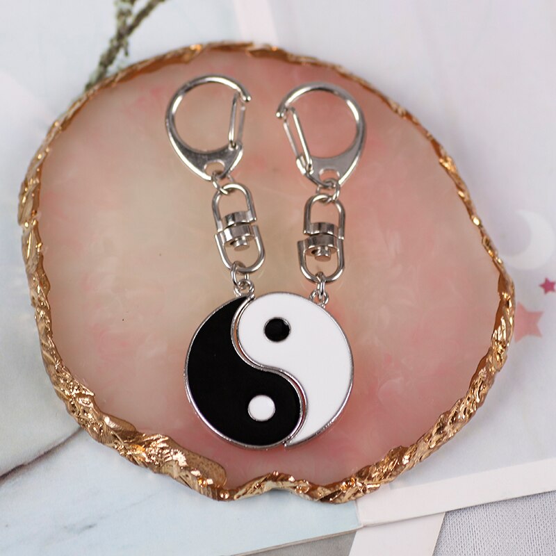 Superventas, yin y yang, costura de aleación, dos pétalos, piscis, pareja llave, anillo, mochila, colgante, llavero, accesorio de ,