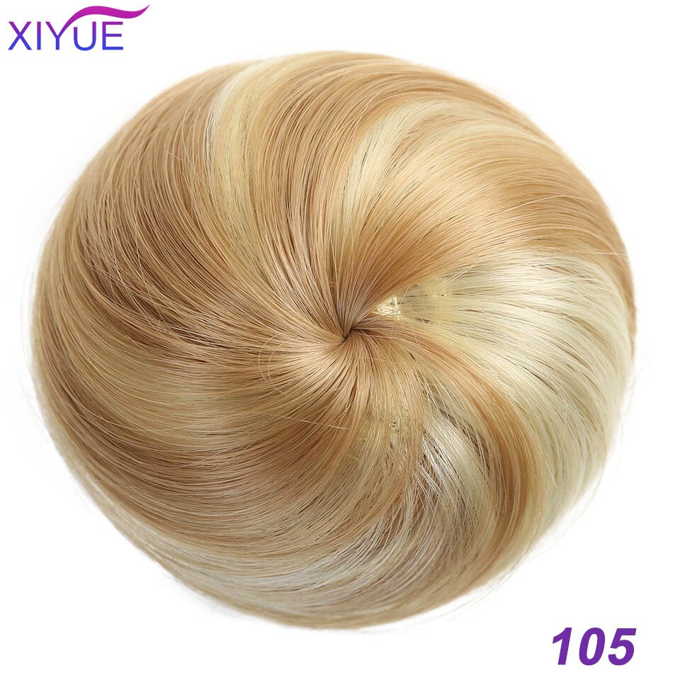 Syntetisk chignon donut gary brun farve hår bollepude elastisk hår reb gummibånd hårforlængelser på hestehale: 105