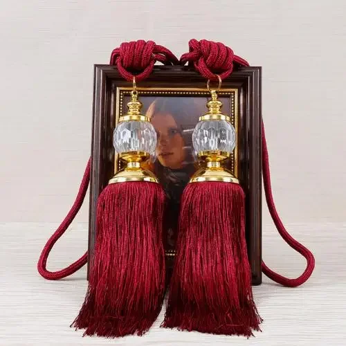 1Pc Tassel Hanging Pendant Decorative Curtains Accessories Key Tassels For Curtain Tieback DIY Craft Tassel Fringe: green