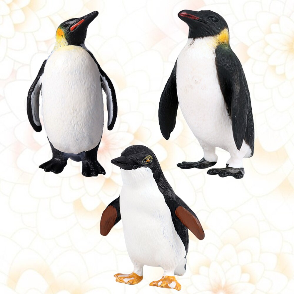 3PCS Durable Premium Adorable Penguin Toys Penguin Models Desktop Layout Animal Crafts for Home Office