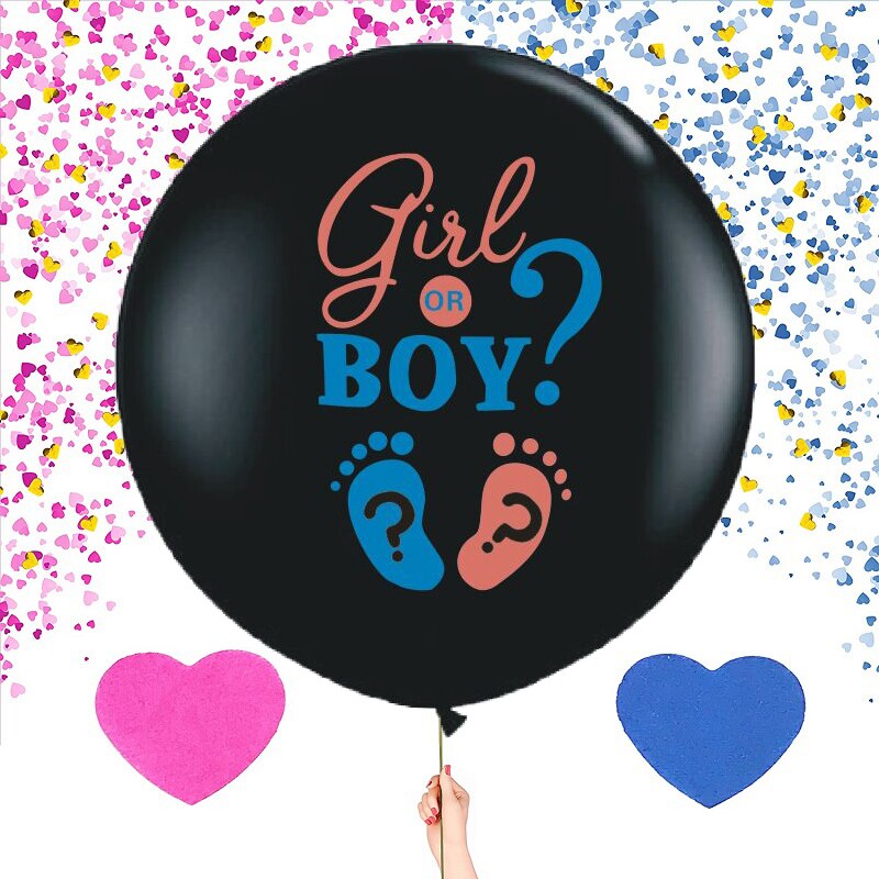 36 "Coloed Roze Blauw Jongen Of Meisje Giant Zwarte Ballon Voor Geslacht Onthullen Baby Shower Party Decoraties Sex Onthullen latex Ballonnen